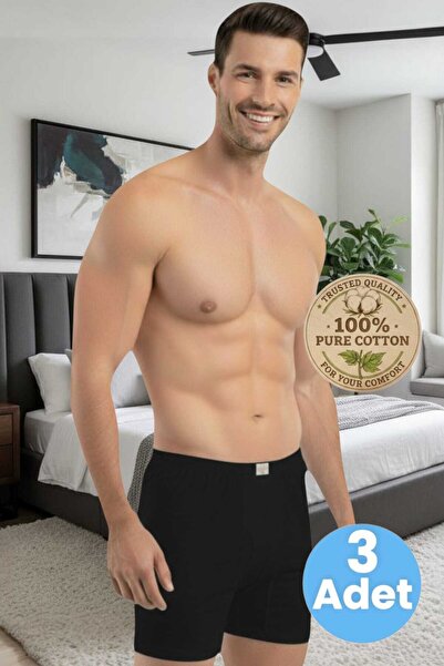 Tezzgelsin Men's 100% Cotton 3-Piece Single Jersey Fabric Combed Cotton Boxer...