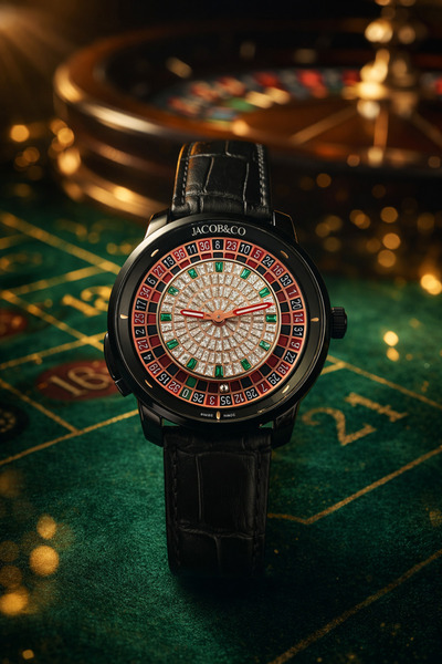 G Sport POLO Jacoob Casino Roulette Rotating Automatic Mechanism Khaki Leathe...