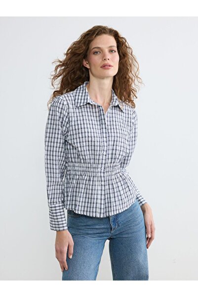 LC Waikiki Plaid Drawstring Women's Shirt