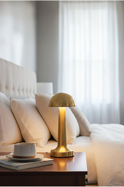 FH finehome Sun Led Mantar Masa Lambası Gold