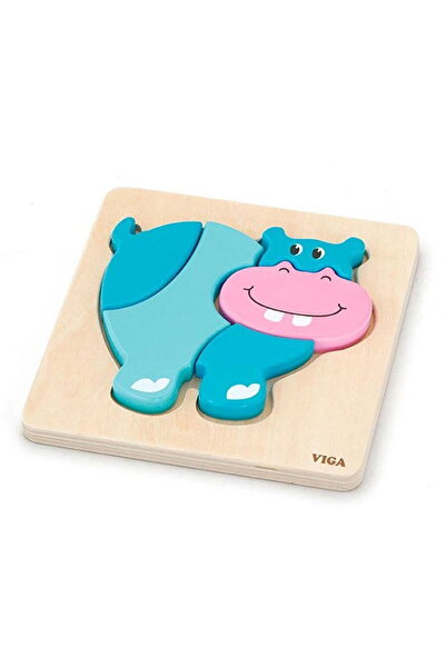 Viga Wooden puzzle for little ones Hippo