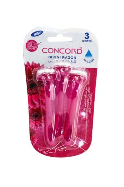 Concord Bikini Razors for Women, with Soothing Aloe Vera Strips - (Set of 3)