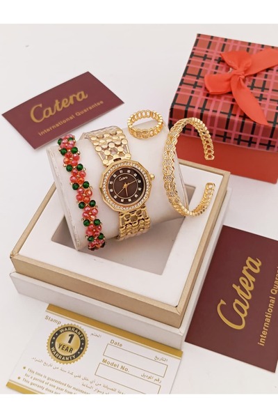 TG طقم نسائي ساعه ماركه كاتيرا سواره وخاتم