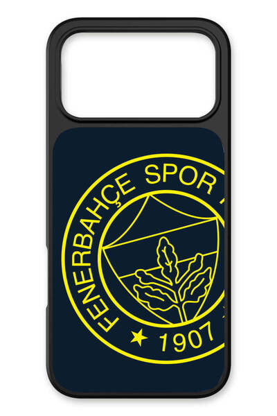 Fenerbahçe iPhone 17 Pro Uyumlu Büyük Sarı Arma Cam Lisanslı Telefon Kılıfı