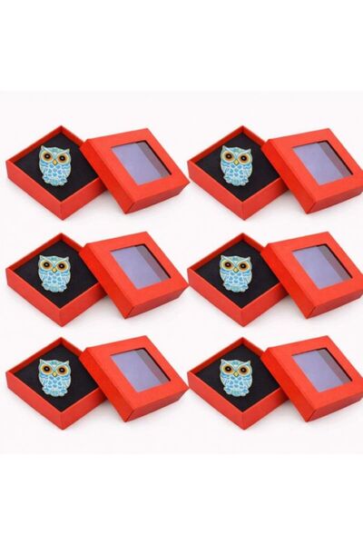 OEM Set of 6 Blue Owl Brooch Martisoure