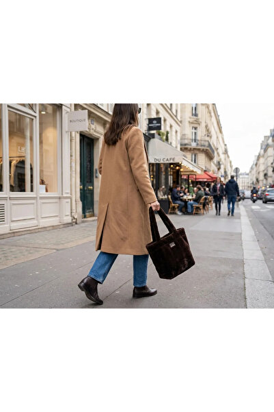 Lucy and Home Ženska smeđa Mekane teksture Pliš Torba za rame