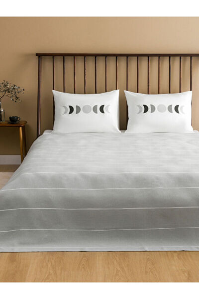 LC Waikiki Rmz Gi̇yi̇m Farkiyla Line Embroidered Cotton Double Pique Set