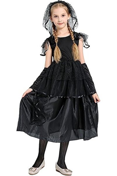 LICUS Rochie Cosplay Carnaval Negru 7-9 Ani,