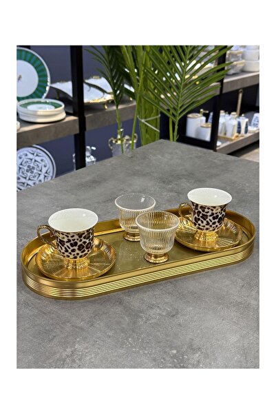 Doğudeko Luxury Porcelain 7 Piece 2 Cup Set Ortiga
