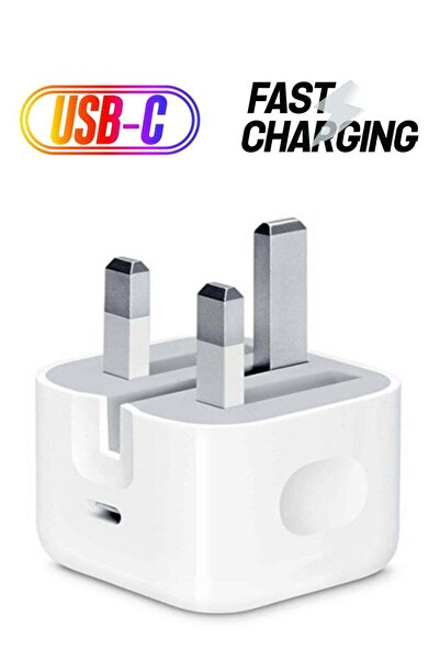 Generic محول طاقة جداري بمنفذ من النوع C وقابس بريطاني لشحن الهواتف الذكية بسرعة