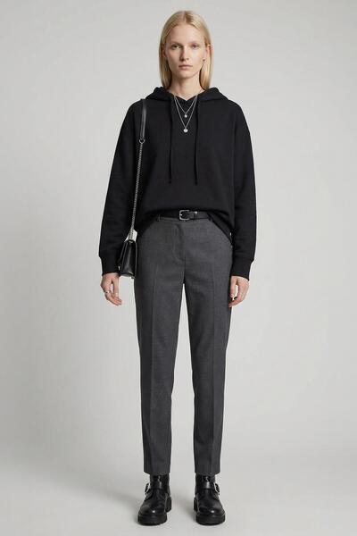 Rays 8309A Hooded Tunic Black