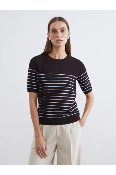 LC Waikiki سترة تريكو نسائية مخططة بياقة روبا من UZG STORE للنساء الأنيقات