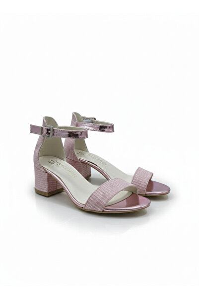 Lideral Sandale cu toc argintiu pentru fete - Pantofi de seară cu curea cu pr...