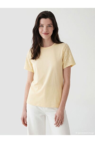 LC Waikiki Crew neck Lace-Like Knit blouse