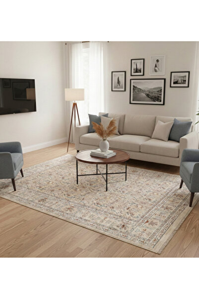 Emin Halı Aka AVA04K Vintage Eskitme Model Degrade İplik Sık Dokuma Salon Otu...