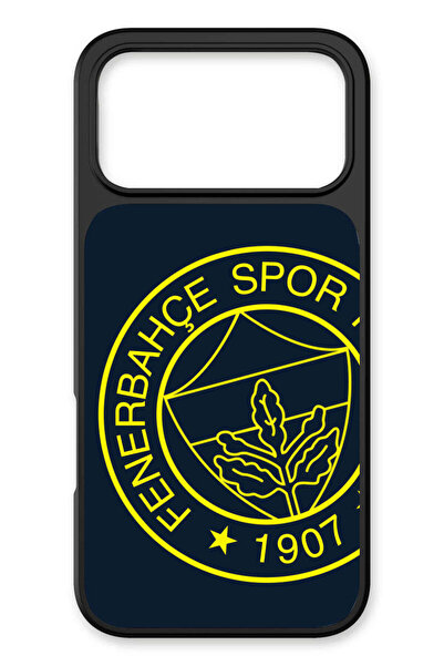 Fenerbahçe iPhone 17 Pro Max Uyumlu Büyük Sarı Arma Cam Lisanslı Telefon Kılıfı