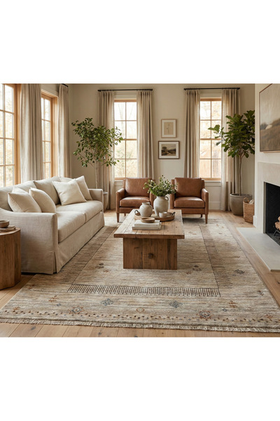 Emin Halı Aka AA01K Vintage Eskitme Model Degrade İplik Sık Dokuma Salon Otur...