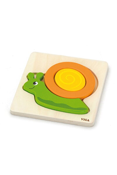 Viga Puzzle din lemn pentru cei mici, melc