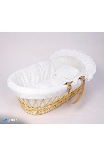 ZEE STAR Moses basket made of high-quality natural bamboo, without a stand
