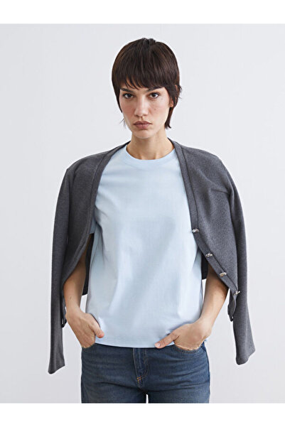 LC Waikiki Rmz Gi̇yi̇m Farkiyla Zero Roba Collar Women's T-Shirt