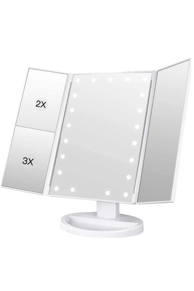 Mihai Triple magnifying mirror 22 white LEDs QLM11 ANDOWL