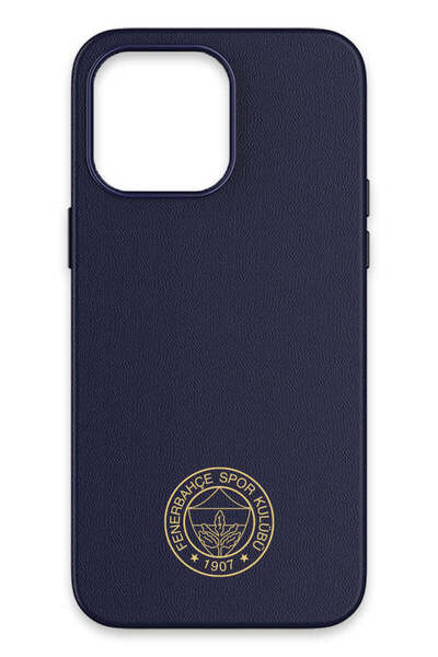 Fenerbahçe iPhone 14 Pro Max Uyumlu Gold Arma Deri Magsafe Lisanslı Telefon K...