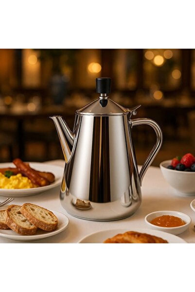 Dania Steel coffee pot, pyramid shape, 1.8 liter capacity