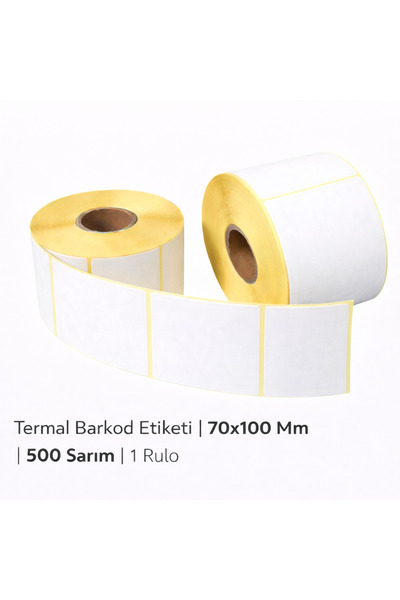 Blue Label Termal Barkod Etiketi | 70x100 Mm | 500 Sarım | 1 Rulo