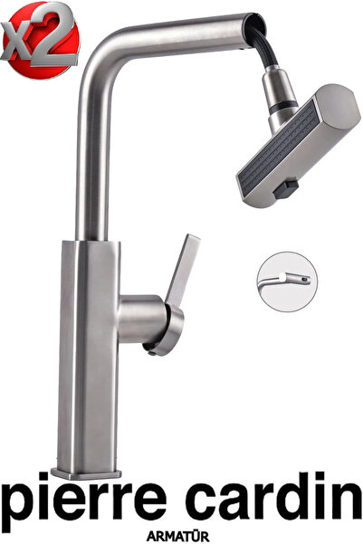 Pierre Cardin صنبور مطبخ حلزوني ذكي من إينوكس لوتس - صنبور مطبخ متين - (X2) ق...