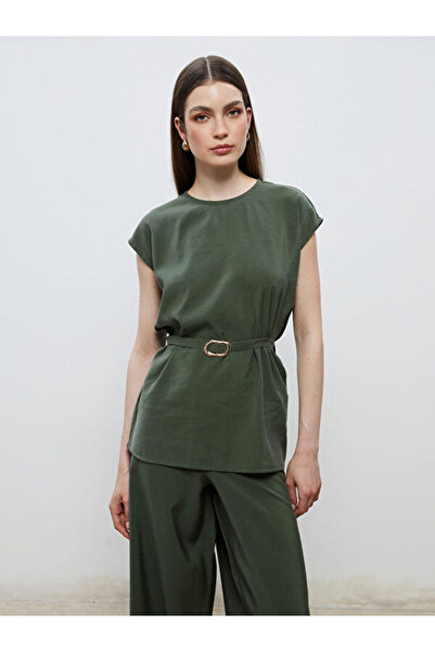 LC Waikiki بلوزة بياقة روبا وحزام خصر من UZG STORE للنساء الأنيقات