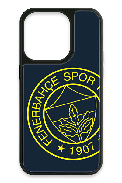 Fenerbahçe iPhone 15 Pro Uyumlu Büyük Sarı Arma Cam Lisanslı Telefon Kılıfı