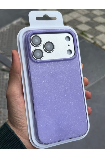 EDELFU iPhone 17 PRO / 18 PRO uyumlu - Şeker Simli Parlak Kapak Yumuşak Göste...