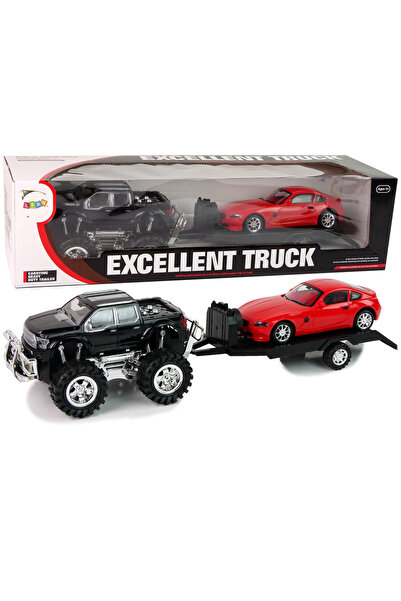 Three top online Set of Vehicles Black Monster Truck White BMW Caravan 58 cm