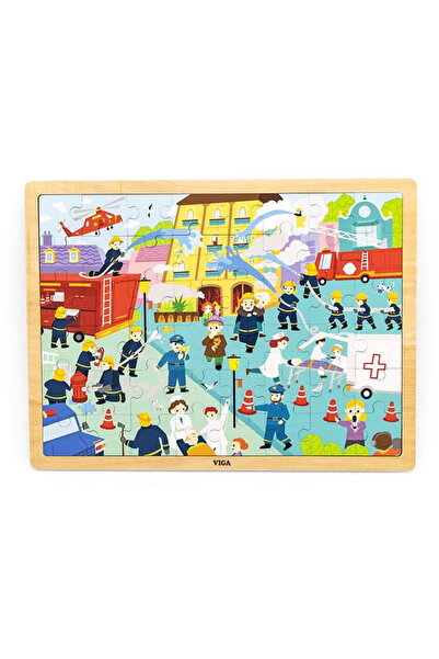 Viga Wooden puzzle 48 pieces Firefighters