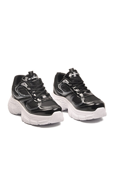WALKWAY Mc Jamper 2376 Siyah Beyaz Unisex Yüksek Taban Bağcıklı Mevsimlik Sne...