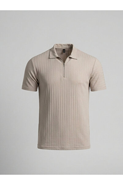 kastrioti Μοντέρνο πλεκτό μπλουζάκι με φερμουάρ και λαιμόκοψη πόλο