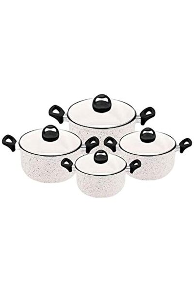 Trust Pro Trust Cookware Set Granite 8 Pieces, Creamy White