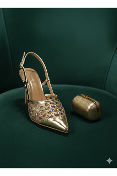 Frosty Χρυσά βραδινά παπούτσια φόρεμα
