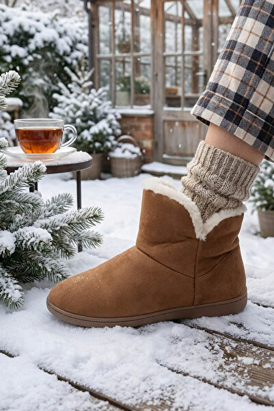 GEZER Women's Winter Plush Lined Comfortable Sole Home Garden Slippers Boots