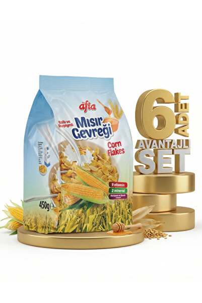 Afia Ballı Ruşeymli Mısır Gevreği 6x450 Gr
