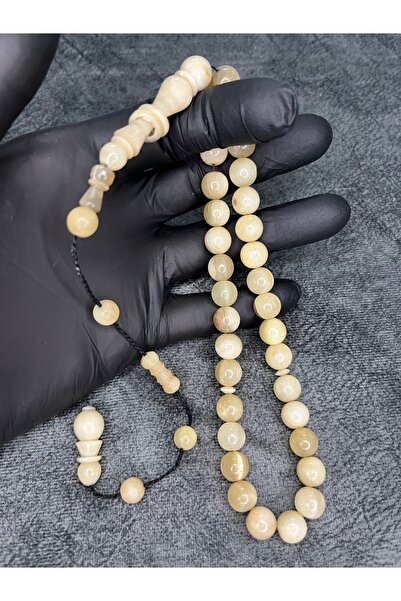 Mos Tespih Sistemli Usta İşi Üst Düzey Doğal Koç Boynuzu Tesbih