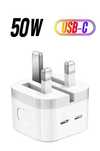 Shopi شاحن سريع مزدوج بمنفذي USB-C بقدرة 50 واط - محول طاقة عالي القدرة للشحن...