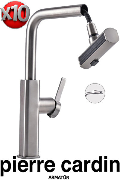 Pierre Cardin İnox Lotus Smart Spiralli Evye Armatürü – Dayanıklı Mutfak Evye...