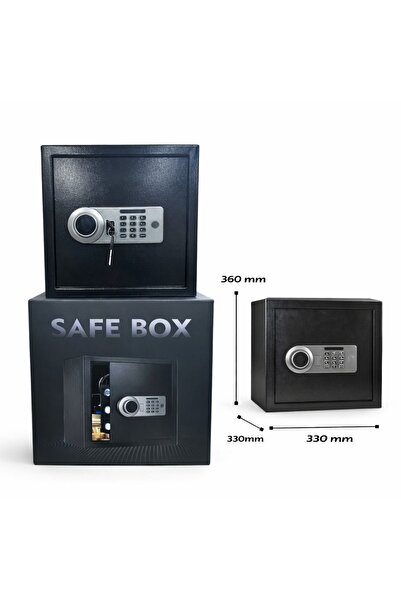 Karaağaç Elektronik SafeBox Anahtarlı Şifreli Ve Parmak İzli Çelik Kasa 33-36...