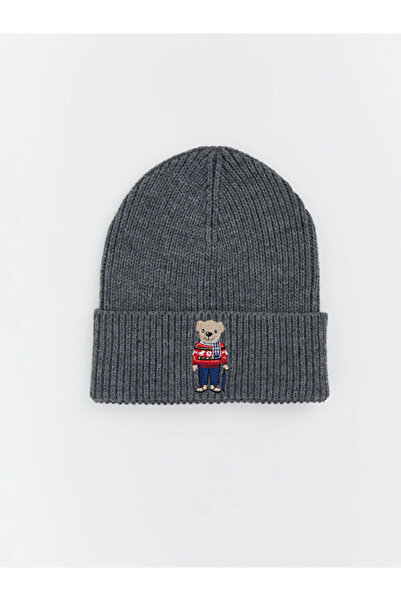 LC Waikiki I Bear Teddy Embroidered Men's Knitwear Beanie from Freezen Store