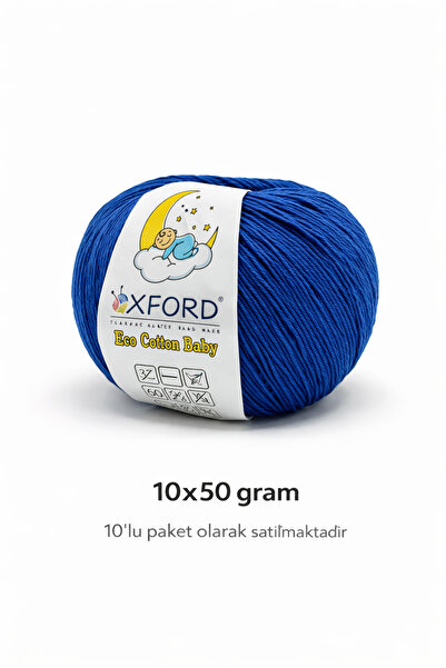 Oxford İplik 10'lu Paket Eco Cotton Baby - Ince Cotton Ip - Tığ Işi - Punch I...