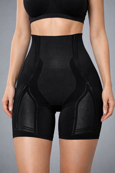 SAUNA SUIT Women's High Waist Seamless Corset Shorts |   Baleen Supported, Se...