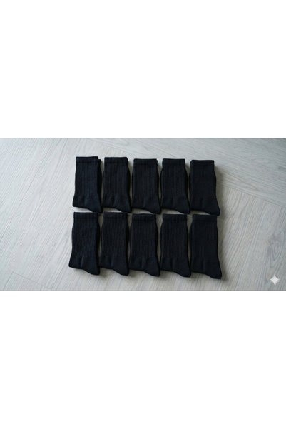 Üstünel çorap Pack of 10 (Black) Cotton Tennis Sports Socks - Long Length - Professional Training and Daily Comfort