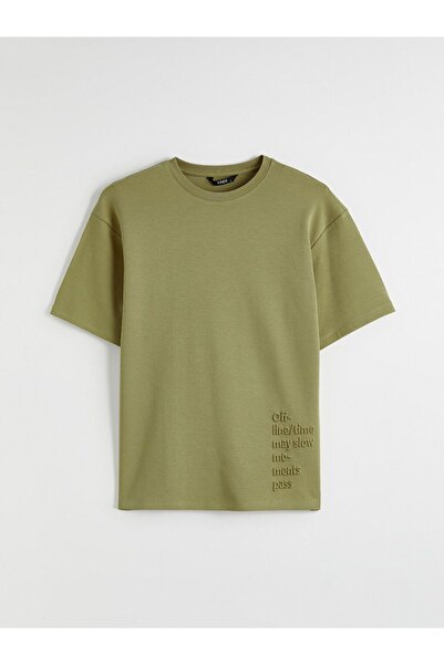 LC Waikiki طاقم الرقبة المطبوعة تي شيرت رجالي