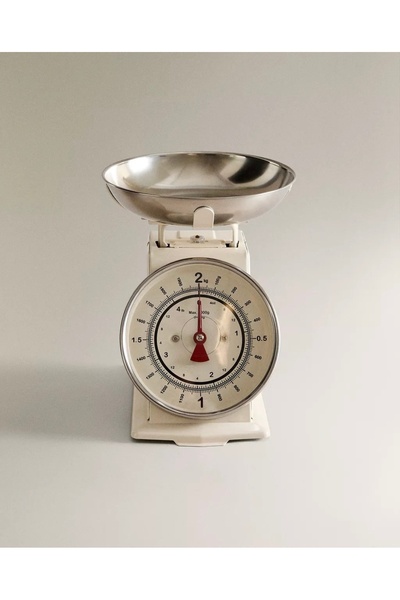 beyshome 50's Style Retro Krem Analog Mutfak Tartısı - Mutfak Terazisi